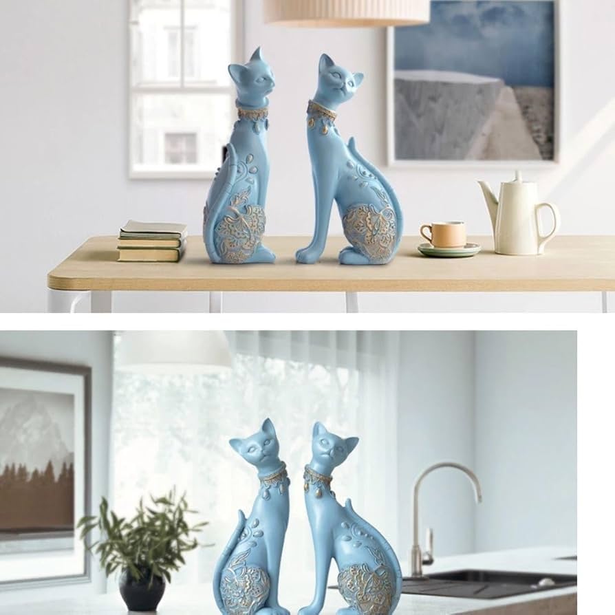 置物 マジェスティック アラビアンキャット 2体セット ライトブルー Amazon.co.jp: [AiO JAPAN] 置物 マジェスティック アラビアン